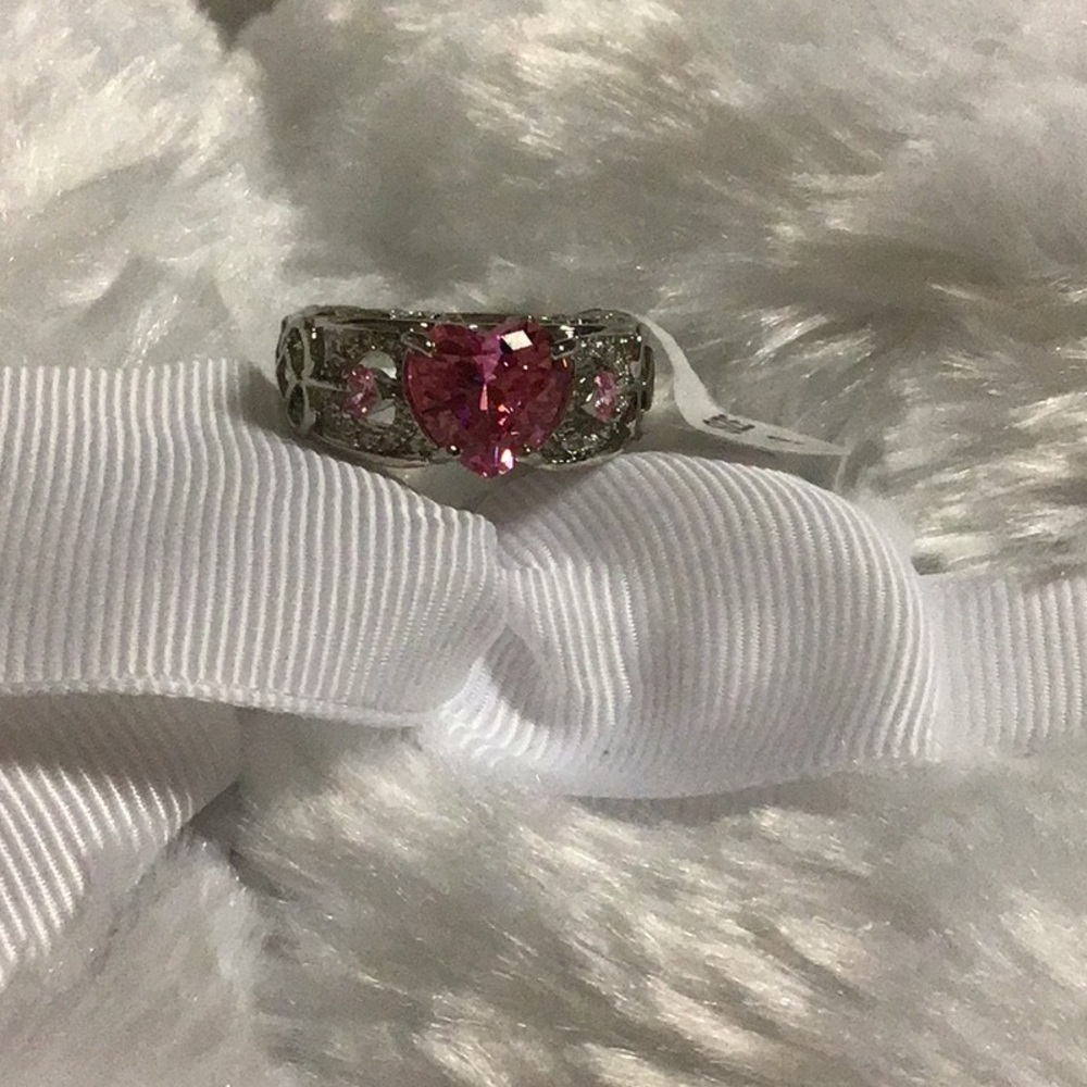Beautiful Big Natural Bride Heart Ring Size 9